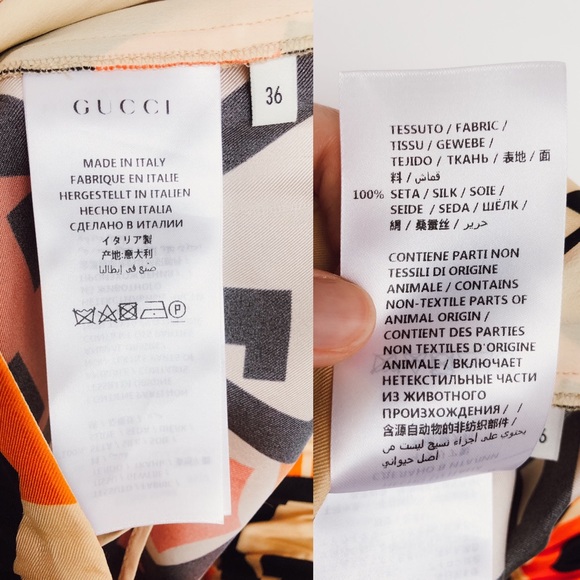 Gucci Printed Silk-Twill Culottes Wide Leg GG 36 - Picture 15 of 16